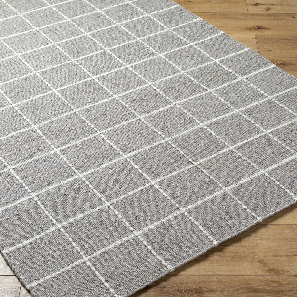 Nissa Gray Checkered Wool Rug