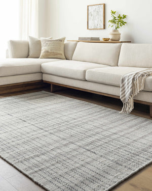 Nissa Blue Gray Checkered Area Rug - Clearance
