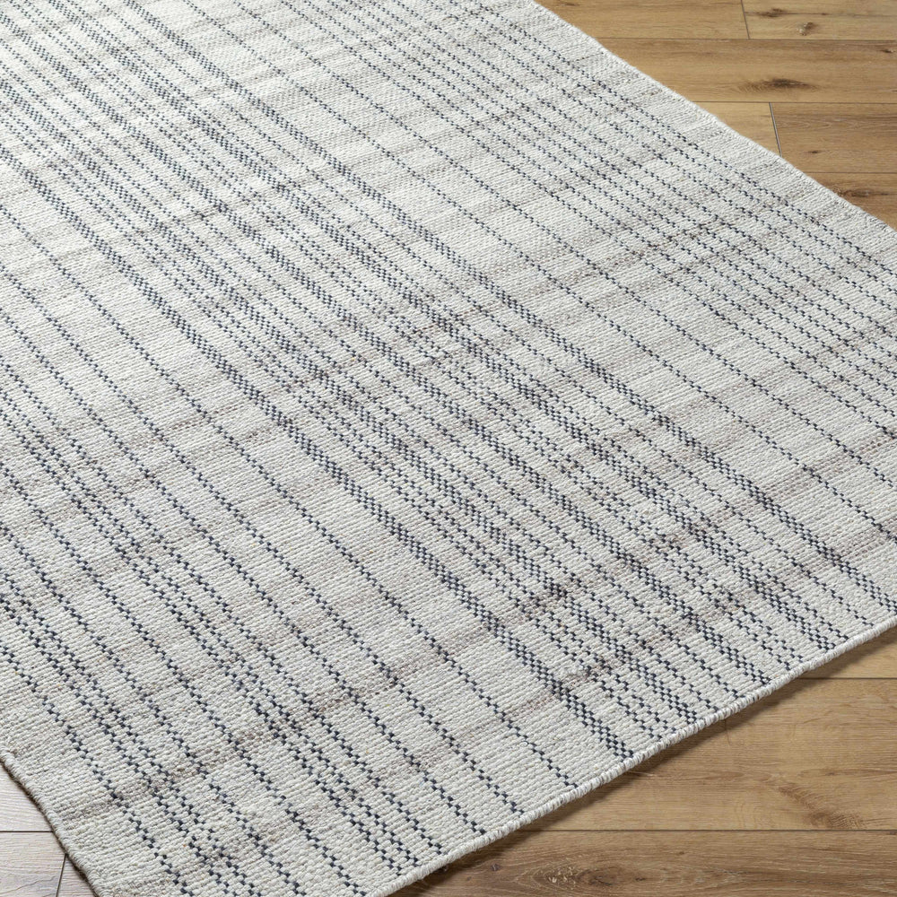 Nissa Gray Blue Checkered Wool Rug