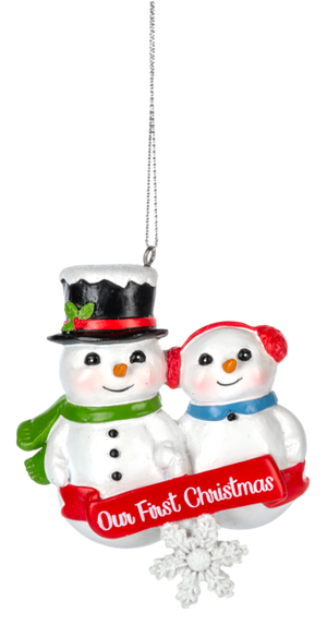 Snow Couple Ornament - Our First Christmas