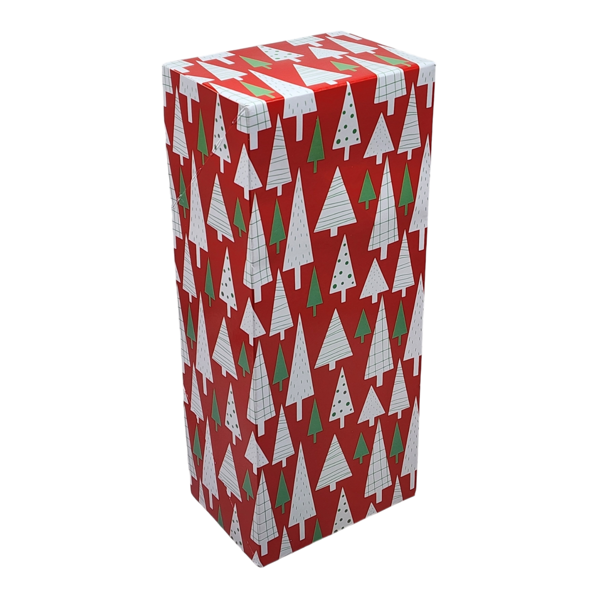 Slipper Gift Box - set of 2 - Red with Trees