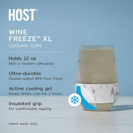 Wine FREEZE™ Stemless Wine Tumbler – 12 oz Insulated Cooling Cup - Set of 2