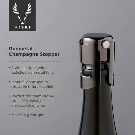 Gunmetal champagne stopper by viski®
