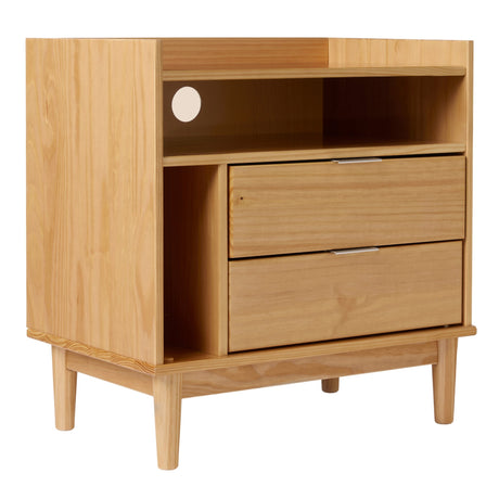 Nebulized Solid Wood Nightstand with 2 Drawers and Tray Top - Nightstands