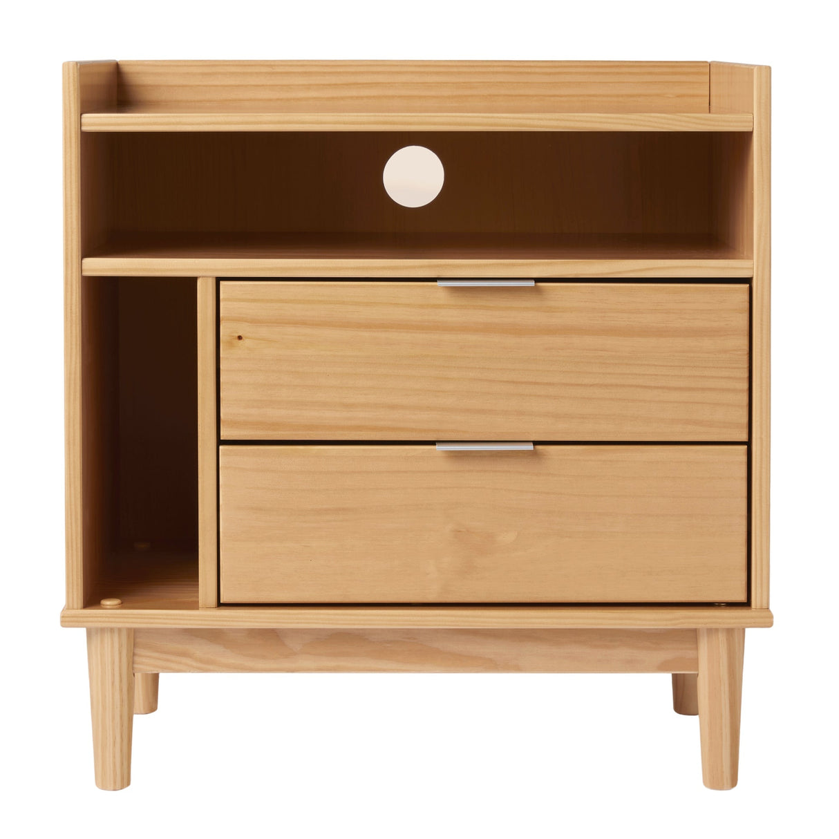 Nebulized Solid Wood Nightstand with 2 Drawers and Tray Top - Nightstands