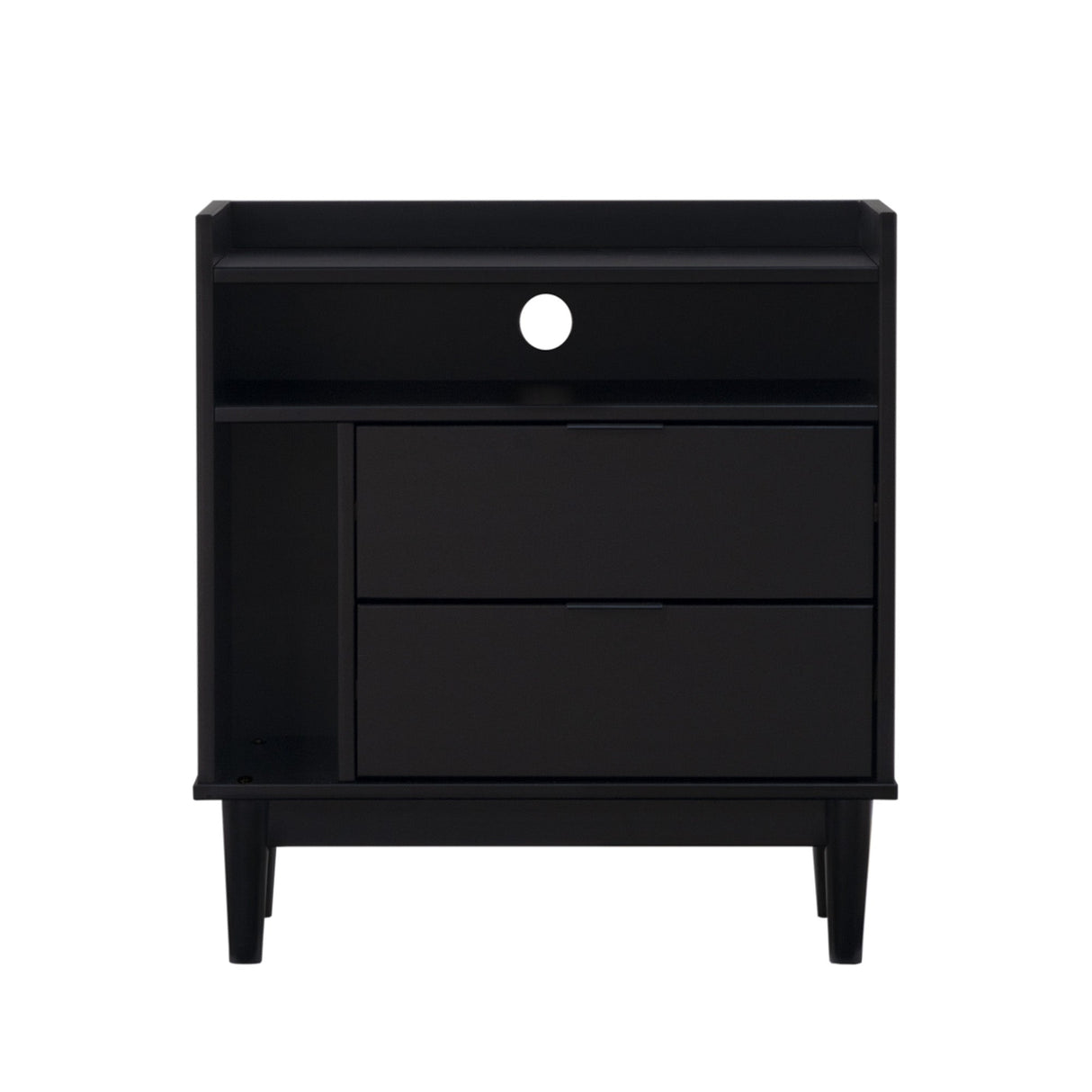 Nebulized Solid Wood Nightstand with 2 Drawers and Tray Top - Nightstands