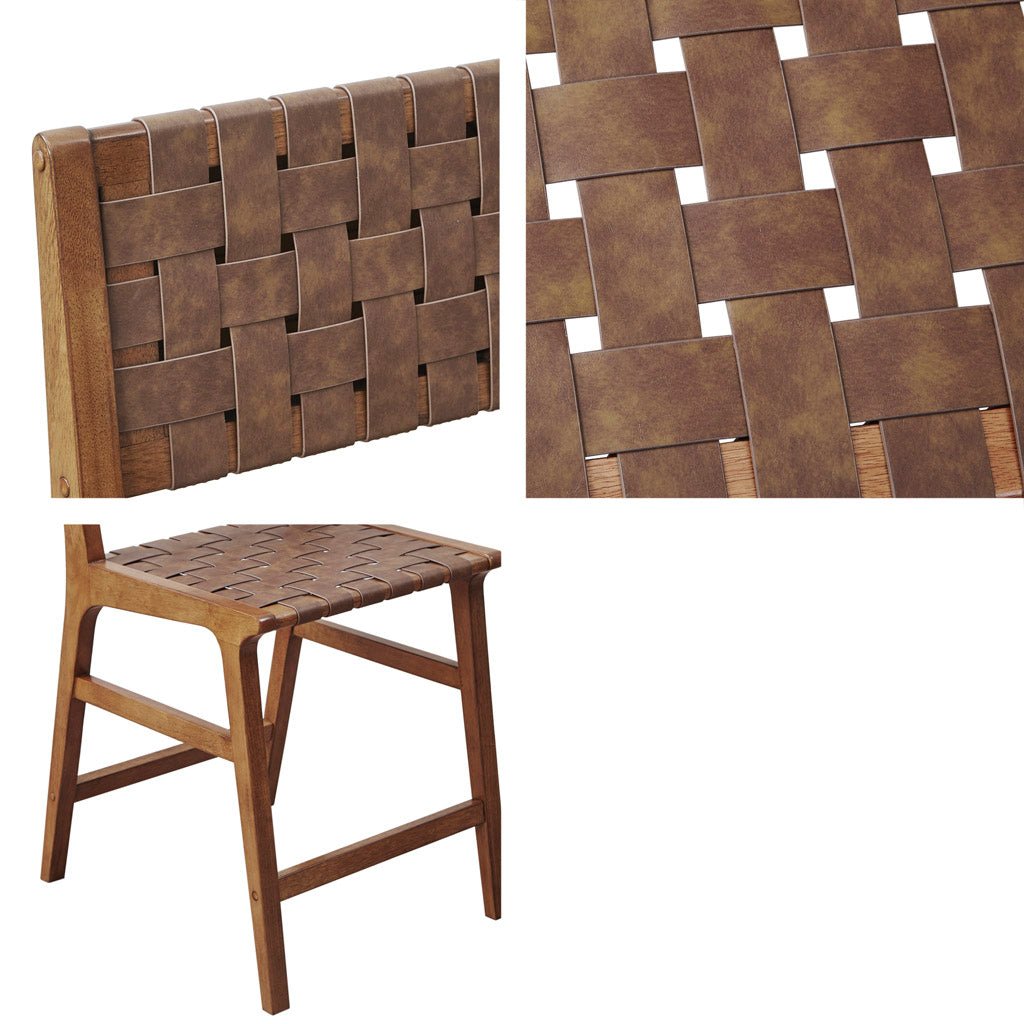Nebuluxe Faux Leather Woven Counter Stool - Counter Stools
