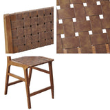 Nebuluxe Faux Leather Woven Counter Stool - Counter Stools