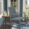 Ned modern chevron - back support acacia wood patio outdoor rocking chair - Tuesday Morning - Outdoor Chairs