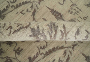 Neutral 8x10 Hand Knotted Camel and Brown Floral Traditional Antique Style Wool Area Rug