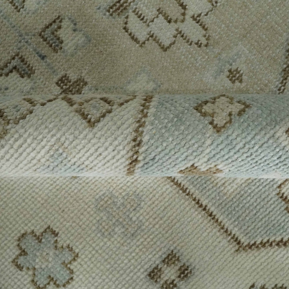 Neutral Ivory, Brown and Gray Hand knotted Traditional Multi Size wool Area Rug
