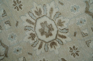 Neutral Ivory, Brown and Gray Hand knotted Traditional Multi Size wool Area Rug