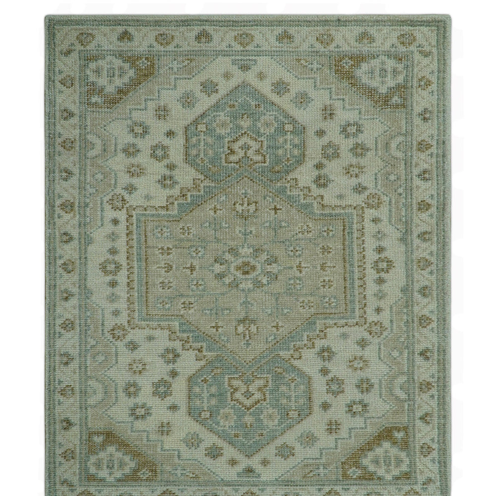 Neutral Ivory, Brown and Gray Hand knotted Traditional Multi Size wool Area Rug