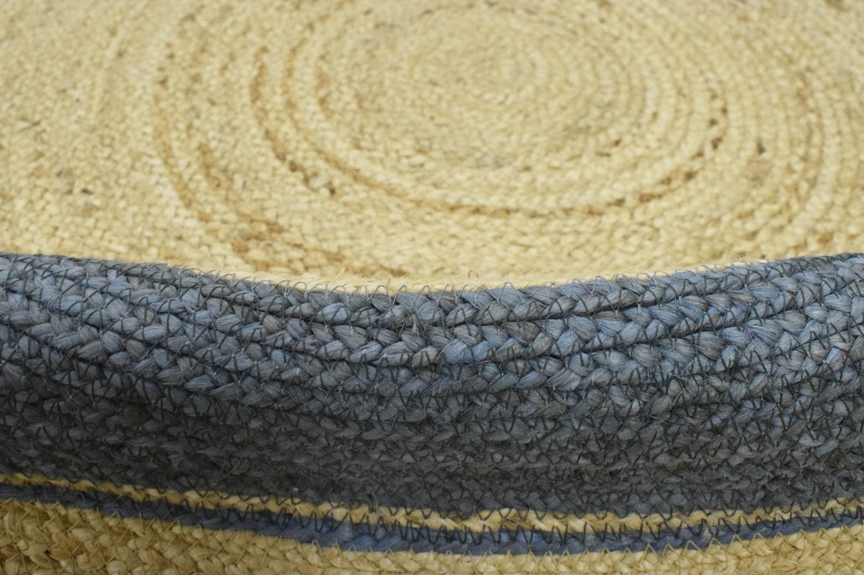 100% ALL NATURAL FIBER HAND BRAIDED BOHO ROUND JUTE RUG | JR25R