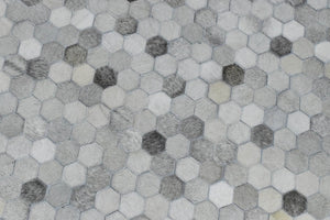 Modern Style Handmade Genuine Leather Silver Area Rug