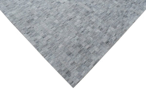 Handmade 5x8 Modern Style Genuine Leather Gray and Silver Area Rug