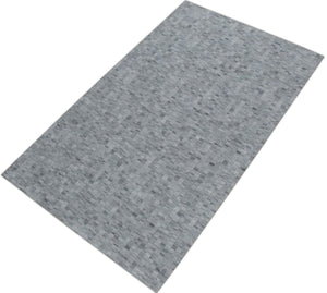 Handmade 5x8 Modern Style Genuine Leather Gray and Silver Area Rug