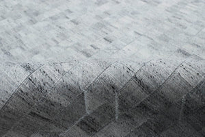 Handmade 5x8 Modern Style Genuine Leather Gray and Silver Area Rug