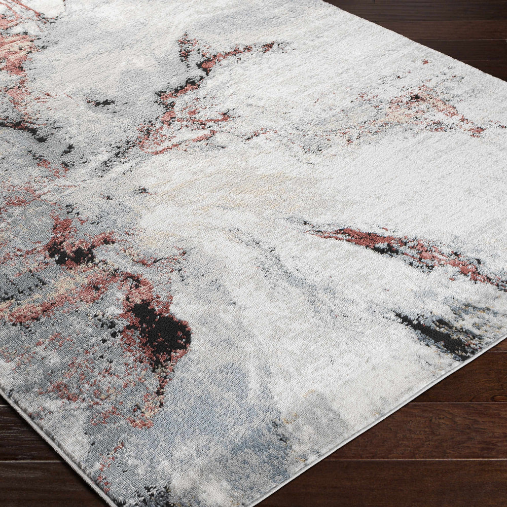 Kirkland Silver-Red Marble Rug