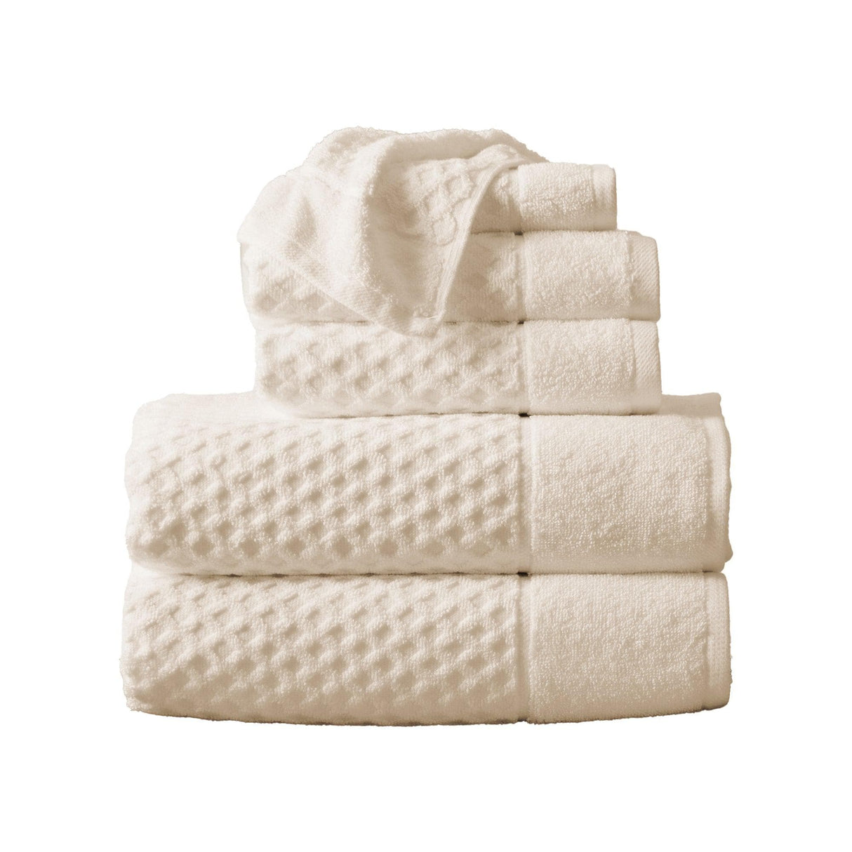 Cotton diamond waffle weave bath towel set - grayson collection