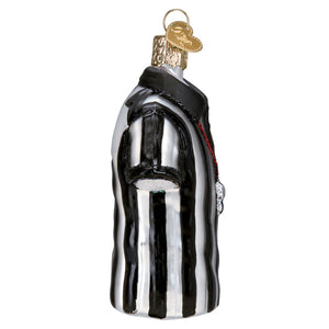 Referee Shirt Glass Ornament