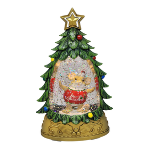 Charming Tails - Lighted Mouse Snowglobe Tree