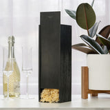 Black 1-bottle wooden wine box by twine living