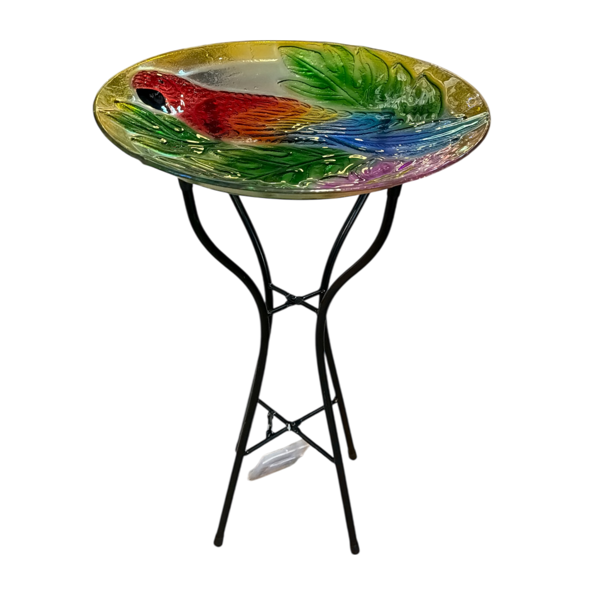 Parrot  Fused Glass Bird Bath