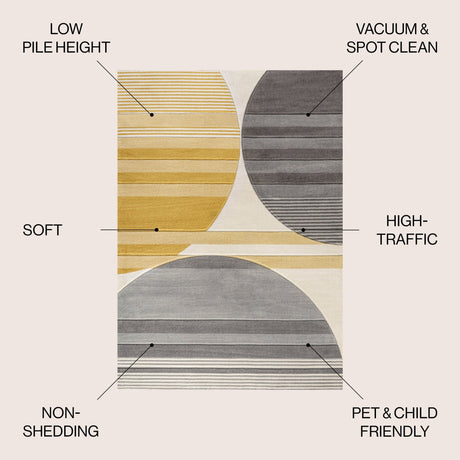 Nicky Geometric Striped Circles Area Rug - Tuesday Morning - Area Rugs