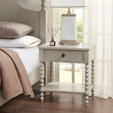 Nightstand with 1 Drawer and Turned Legs - Nightstands