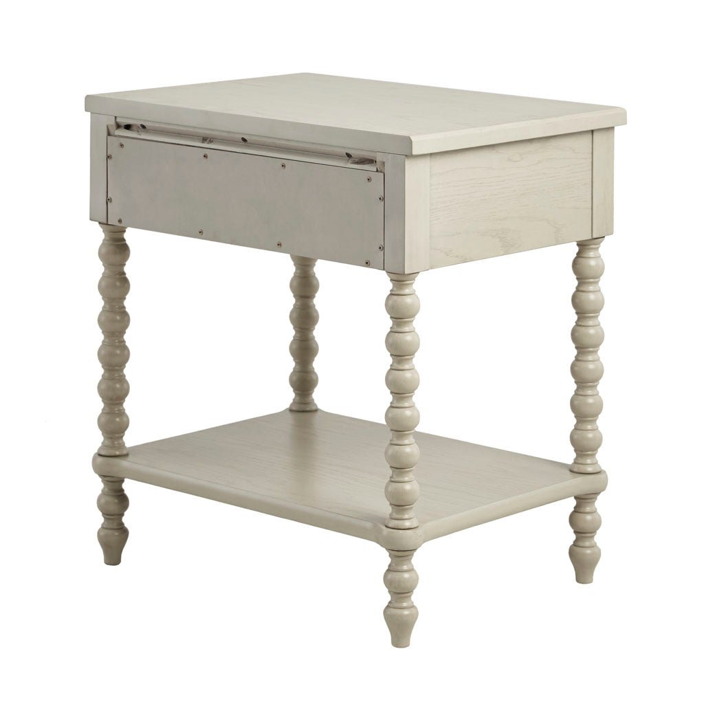 Nightstand with 1 Drawer and Turned Legs - Nightstands