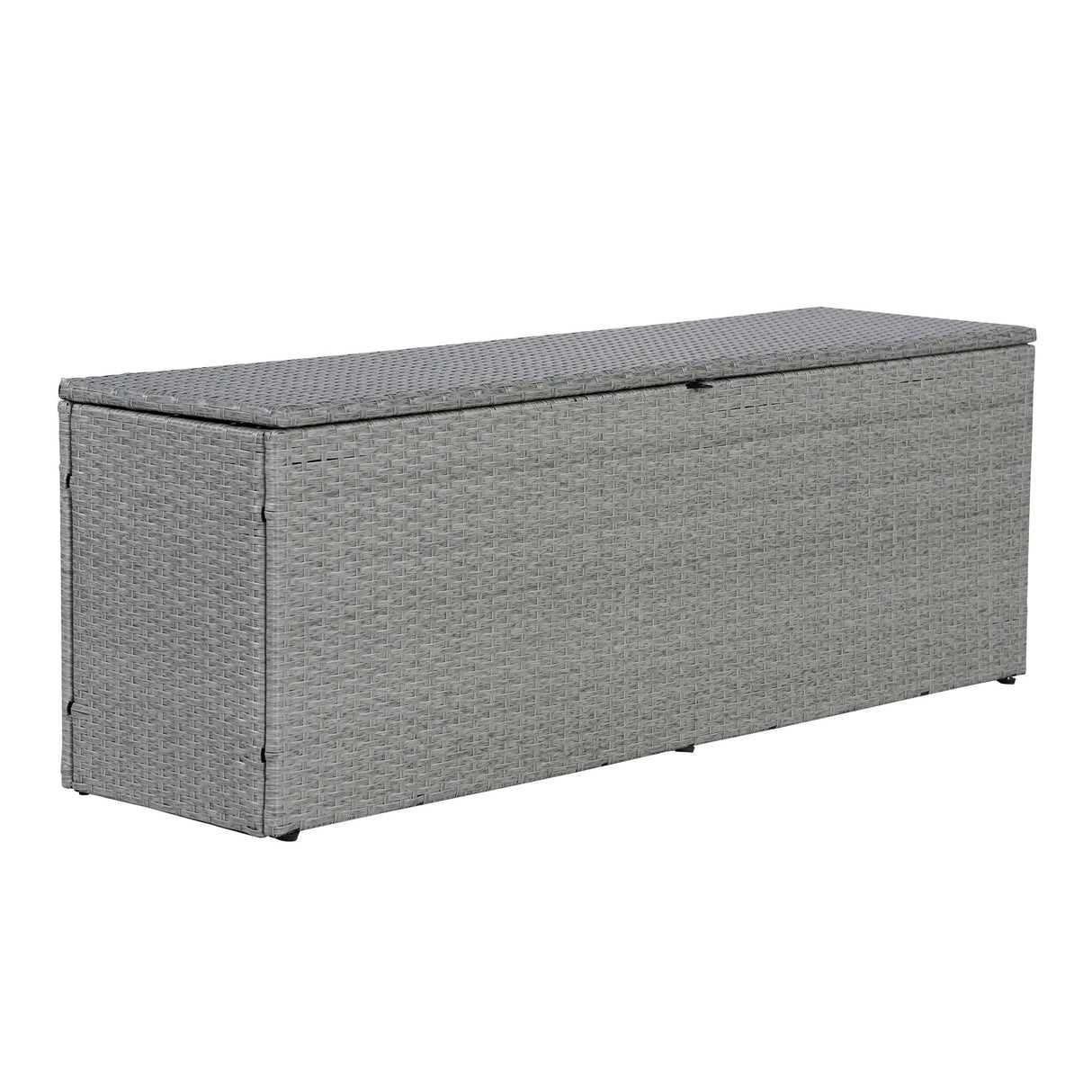 Nino modern minimalist faux wicker patio storage box - Tuesday Morning - Outdoor Storage Boxes