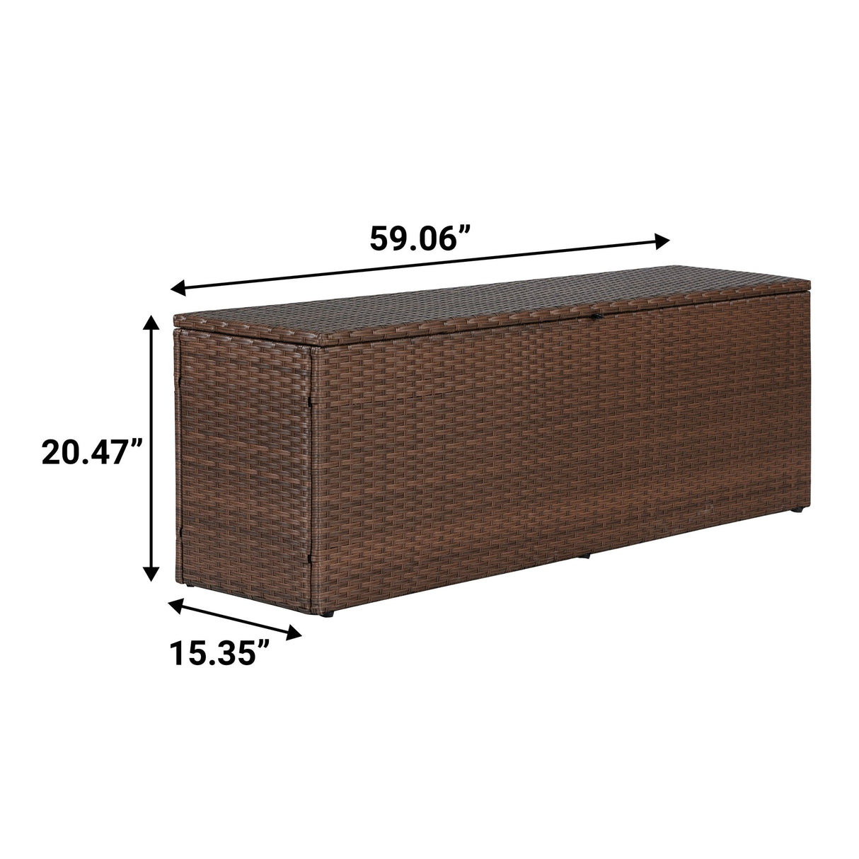 Nino modern minimalist faux wicker patio storage box - Tuesday Morning - Outdoor Storage Boxes