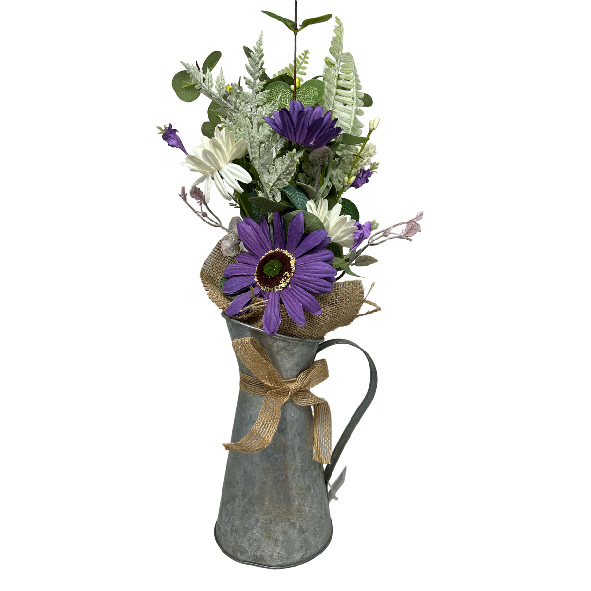 Daisy Flower in Metal Watering Can - 18" -