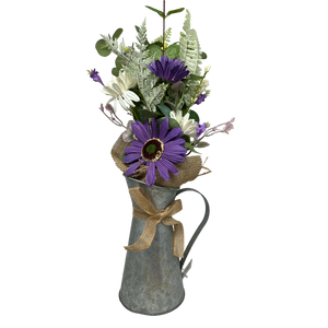 Daisy Flower in Metal Watering Can - 18" -