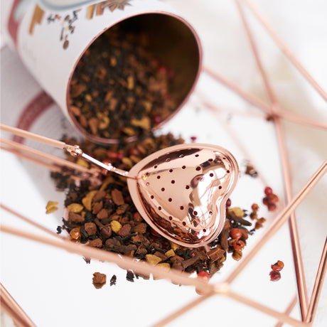 Rose gold heart tea infuser by pinky up