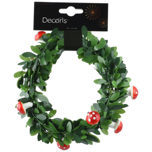 Whimsical Holly Garland - Mushroom Accents