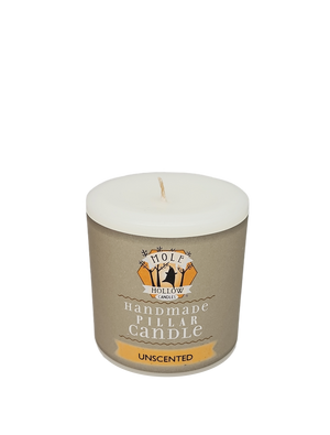 Mole Hollow Unscented Pillar Candle (Stark White)  -