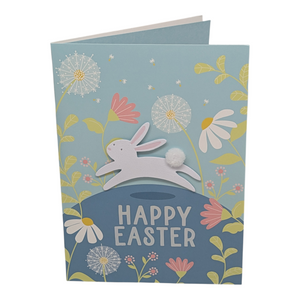 Cotton Tail Bunny and Daisies Easter Card