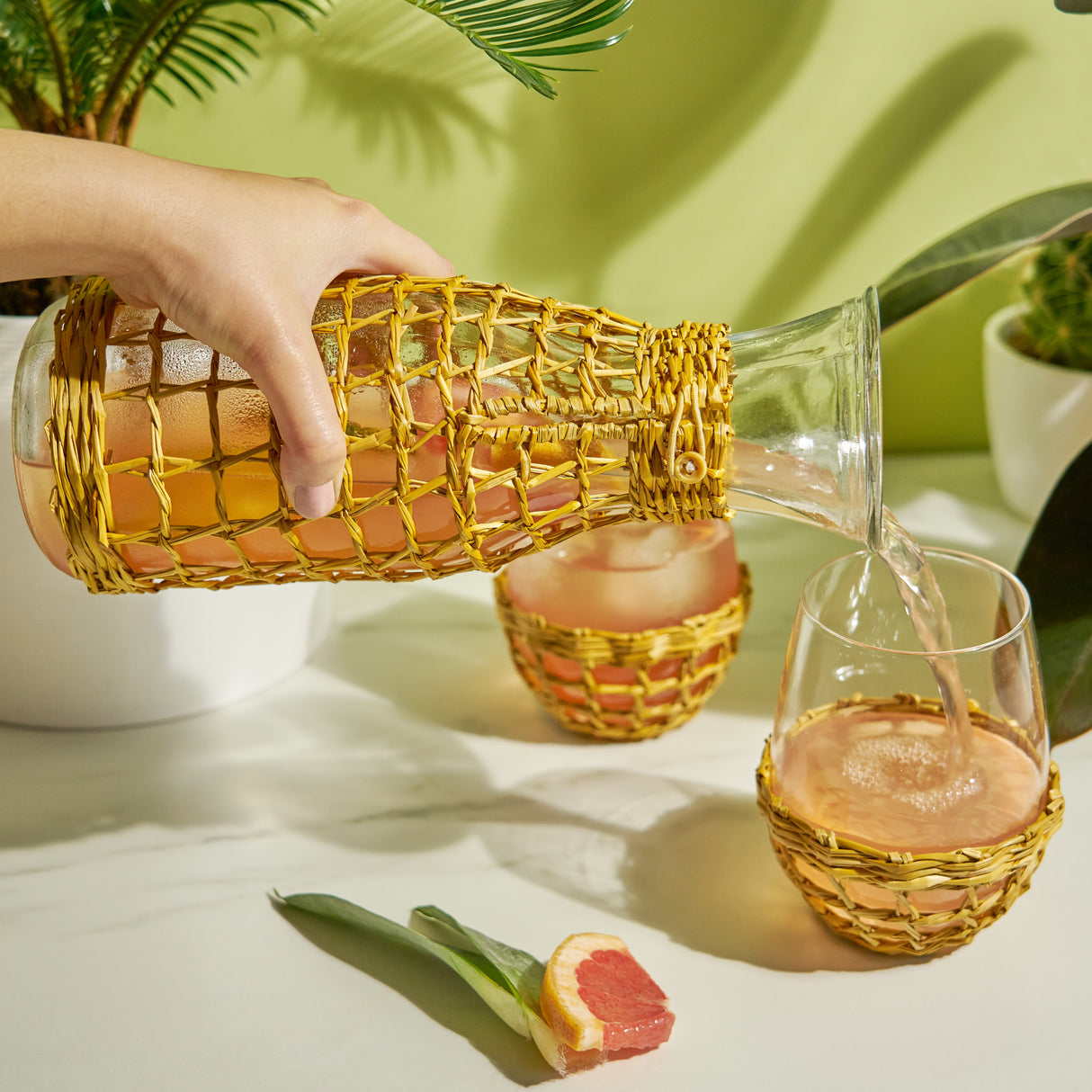 Island carafe & stemless wine glass set by twine living®