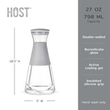 Glass FREEZE™ Carafe – 27 oz Insulated Glass Pitcher with Cooling Gel and Lid (Grey)