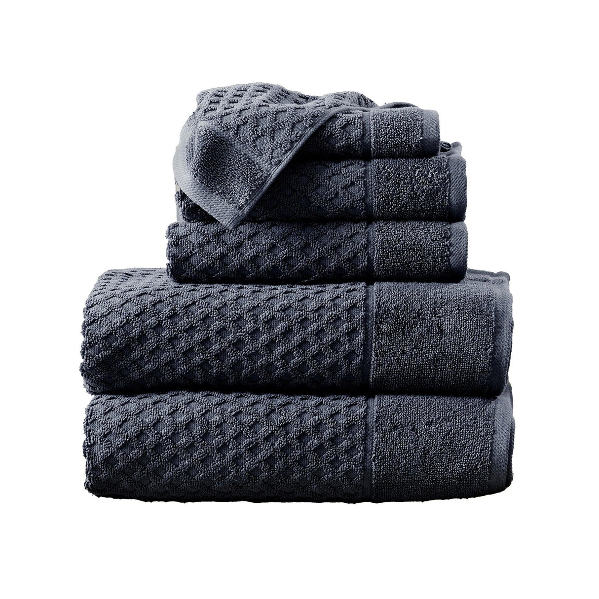 Cotton diamond waffle weave bath towel set - grayson collection