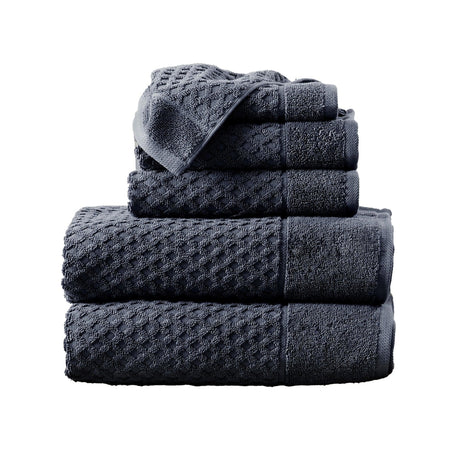 Cotton diamond waffle weave bath towel set - grayson collection