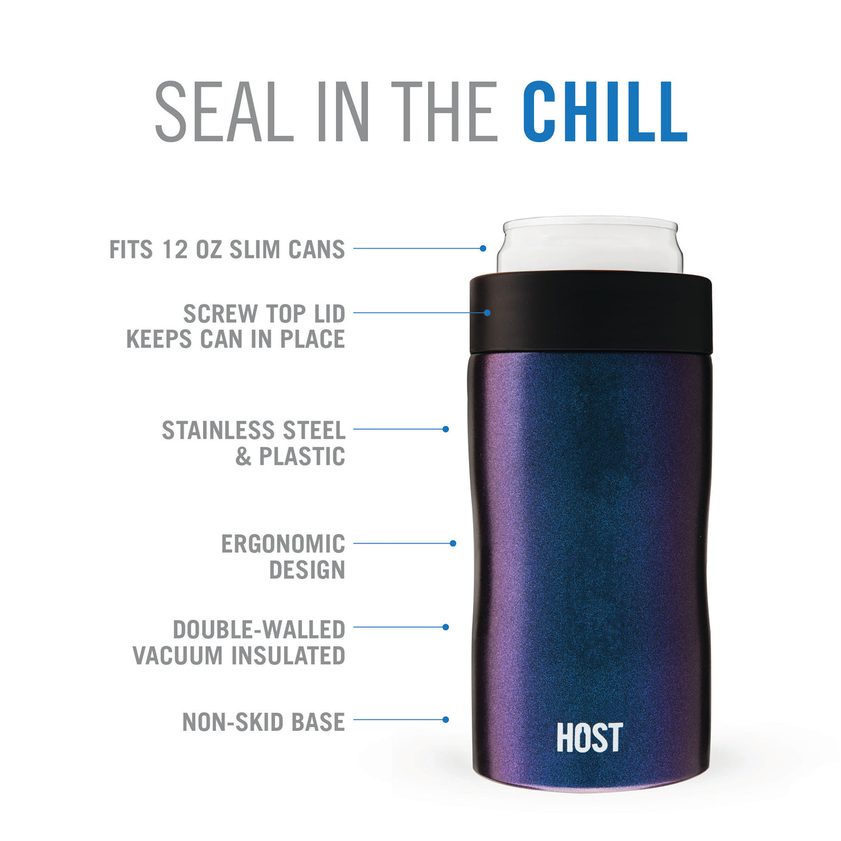 Stay-chill slim can cooler in galaxy black by host®