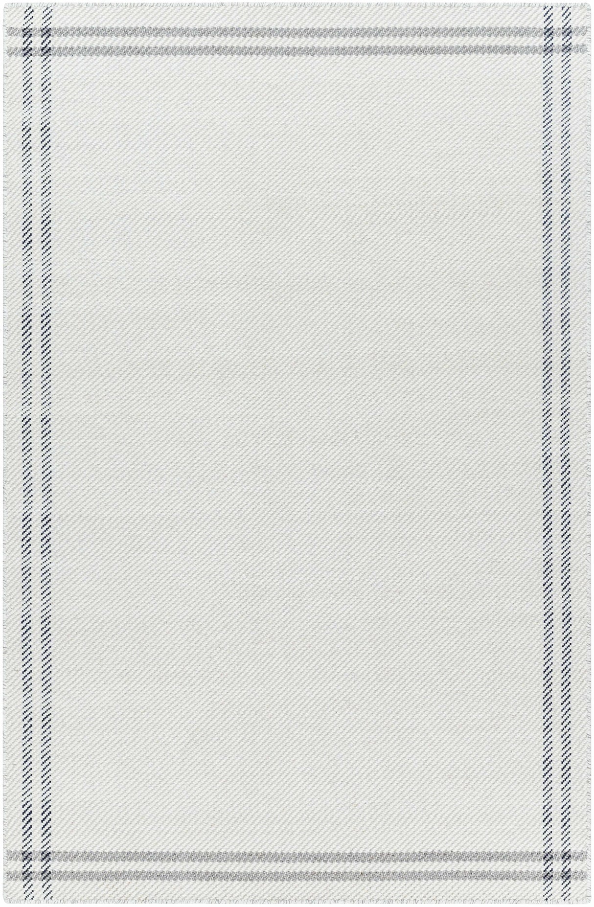Nimue Cream & Charcoal Bordered Area Rug - Clearance