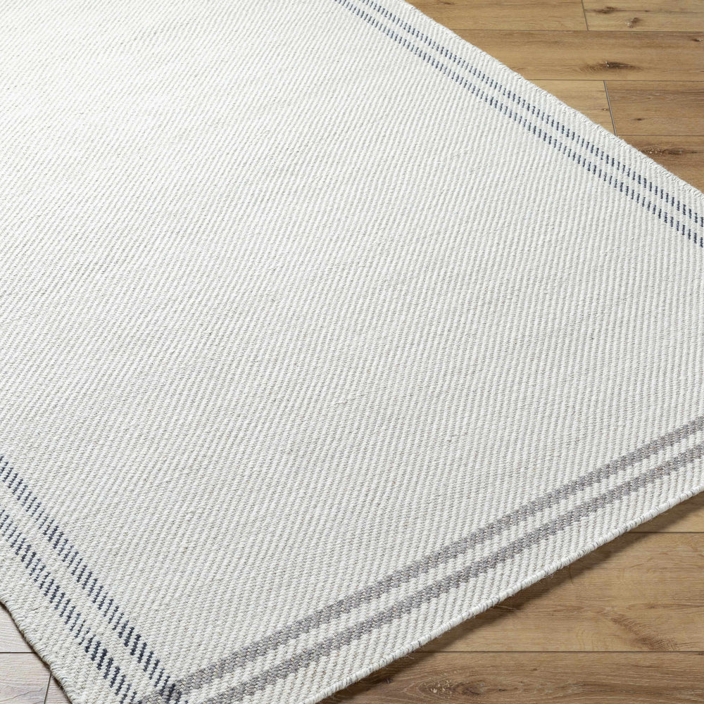 Nimue Cream & Charcoal Bordered Area Rug - Clearance