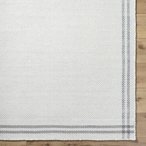 Nimue Cream & Charcoal Bordered Area Rug - Clearance