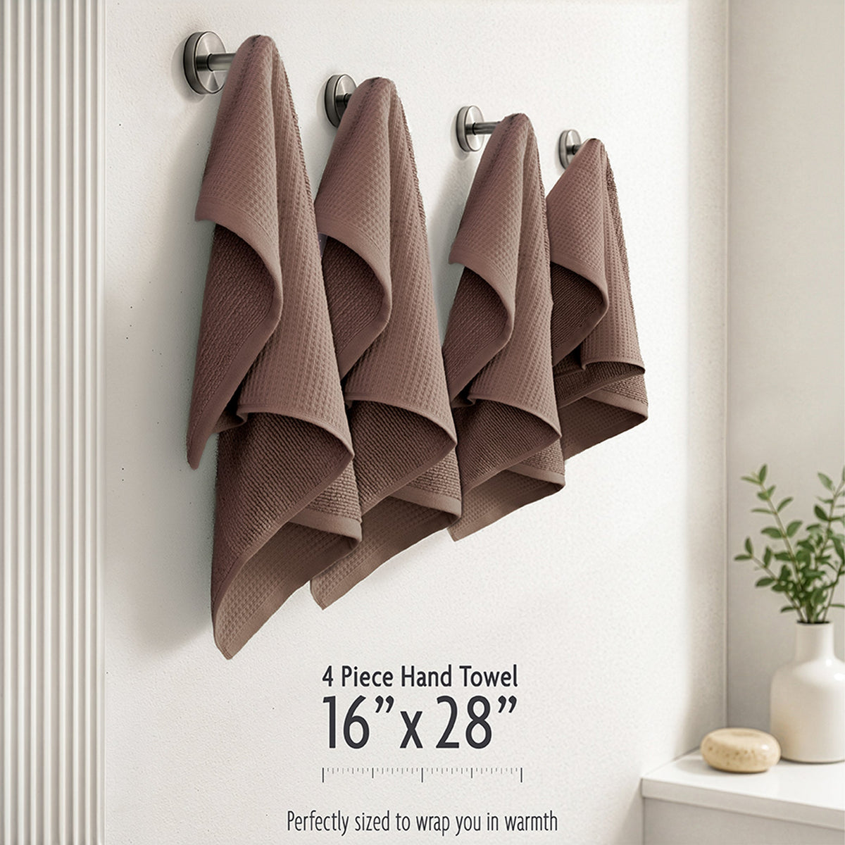 NOLA 4-Pack 100% Turkish Cotton Hand Towels – Waffle 600 GSM Wholesale Case Pack of 24