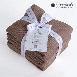 NOLA 4-Pack Turkish Cotton Hand Towels – 600 GSM Luxury Waffle Towels