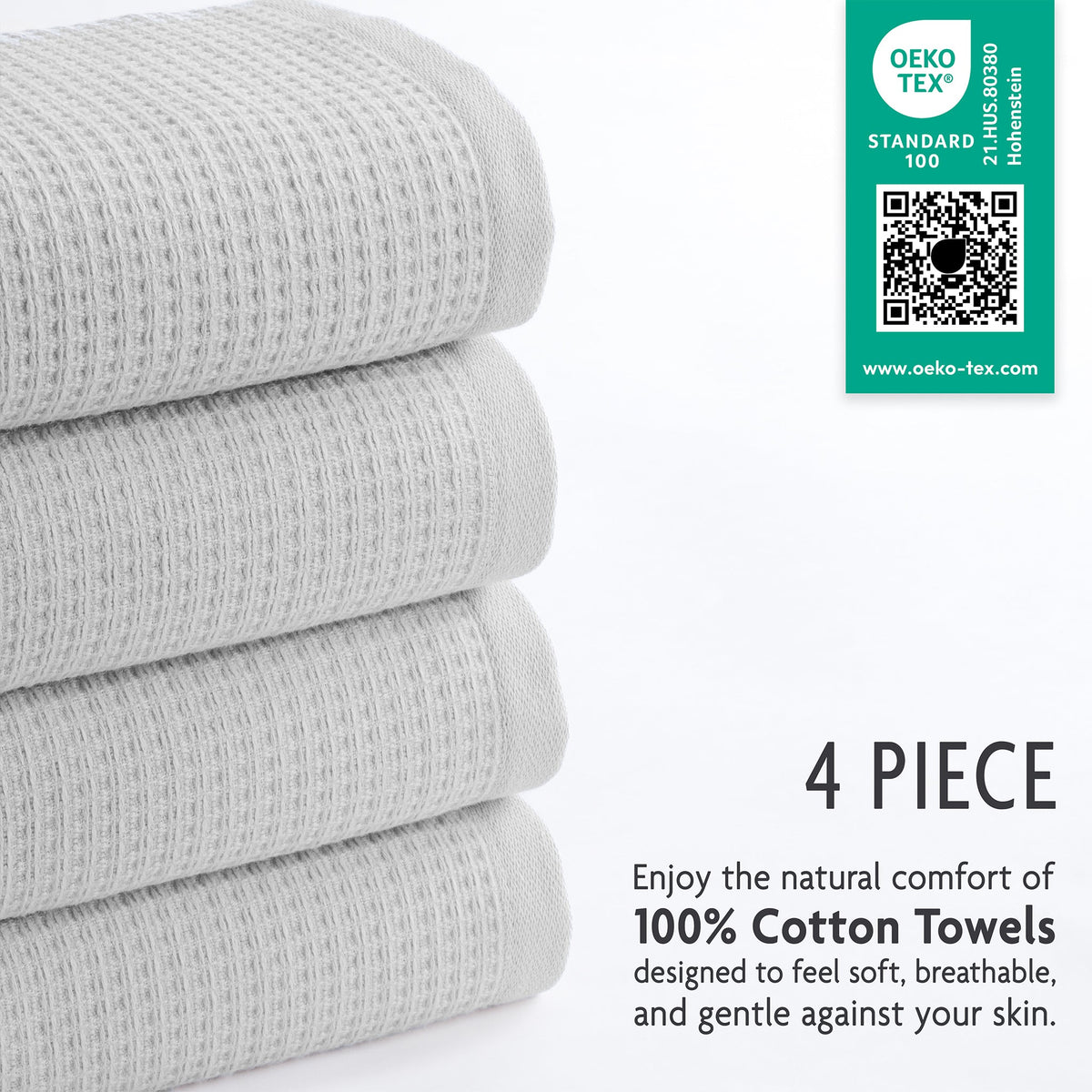 NOLA 4-Pack 100% Turkish Cotton Hand Towels – Waffle 600 GSM Wholesale Case Pack of 24